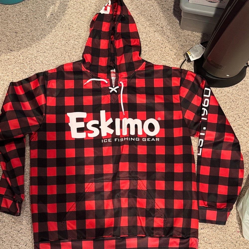 Unisex Eskimo Red Plaid Hoodie